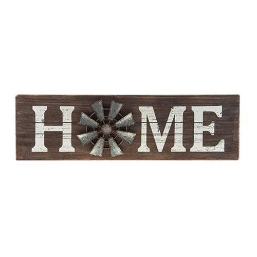 Home Sign with Windmill Accent