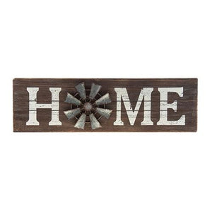 Home Sign with Windmill Accent