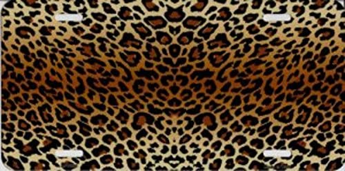 Leopard Print Metal License Plate