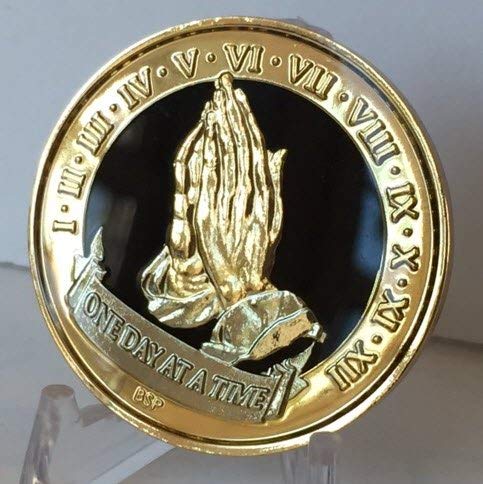 One Day at A Time Praying Hands Medallion Sobriety Chip
