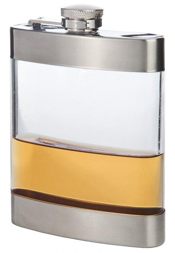 Clear Stainless Steel Pocket Flask, No. 8113