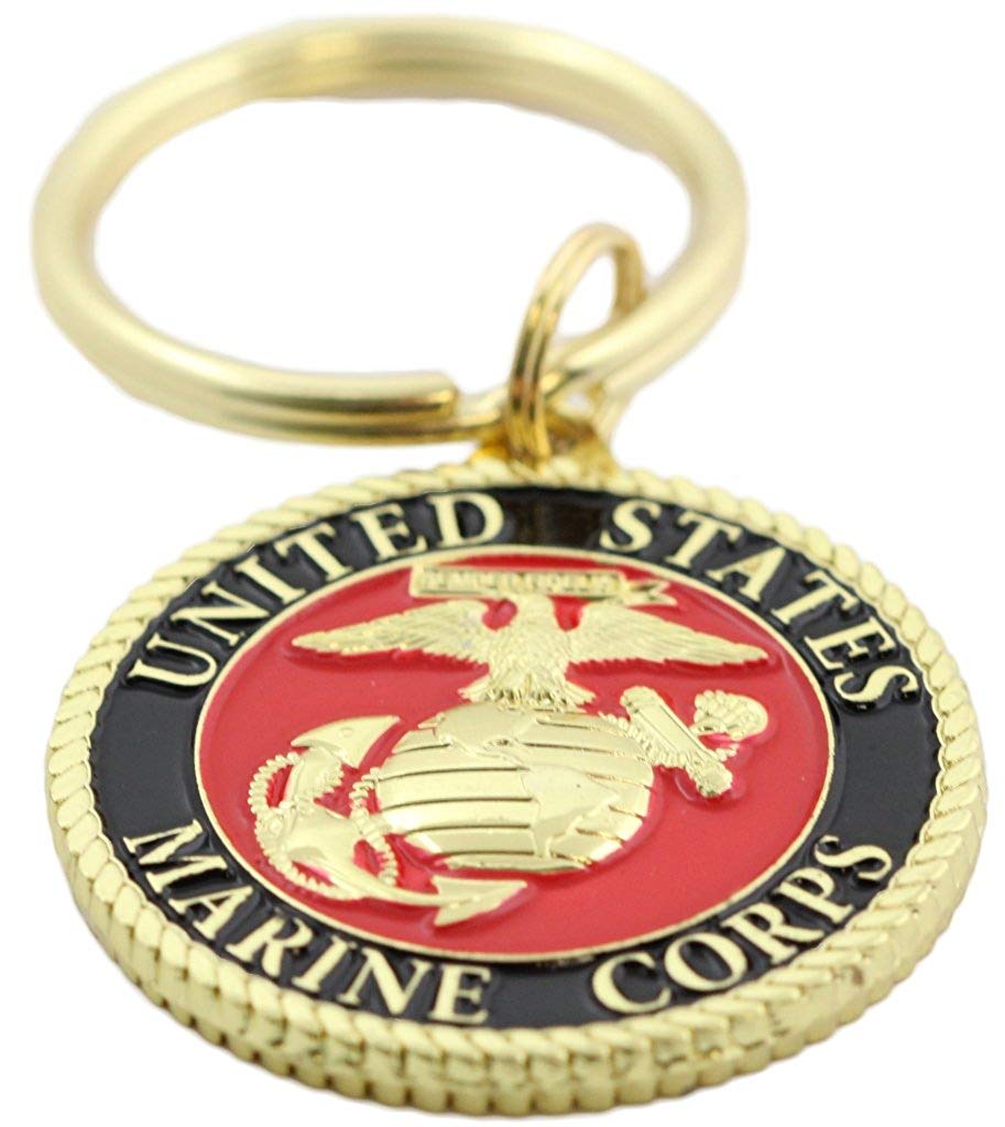 KEY RING-USMC LOGO ZINC-PWT