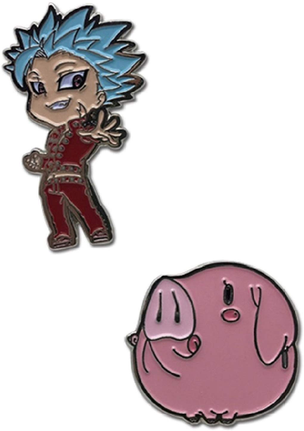 The Seven Deadly Sins Ban & Hawk Metal Pin Set