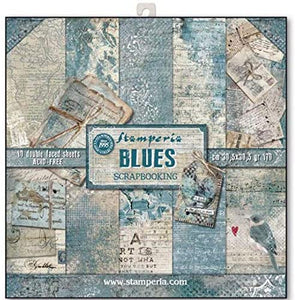 Pack 10 sheets double face 12"x12" - Blues