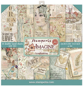 Pack 10 sheets double face 12"x12" -Imagine