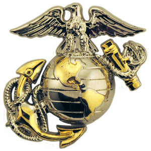 PIN-USMC,EMBLEM,B2,LEFT COLLAR-GOLD/SILVER