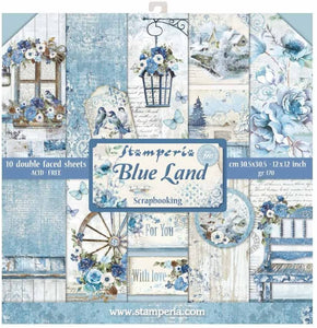 Pack 10 sheets double face 12"x12" -Blue Land