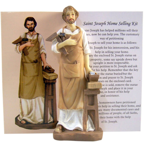 Home Seller Kit with Resin Saint Joseph Satue and Prayer Card