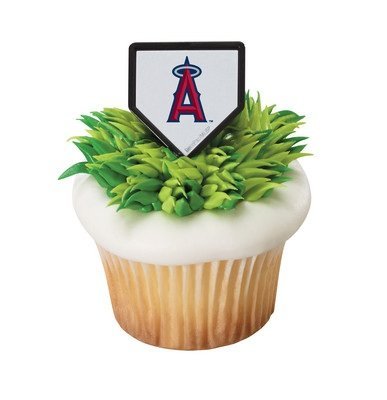Anaheim Angels Baseball Team Logo Cupcake Rings - 24 pc