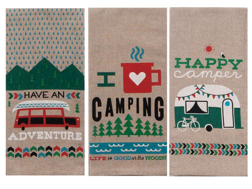 Camping Adventures Chambray  Bundle - Have an Adventure , I Heart Camping, Happy Camper